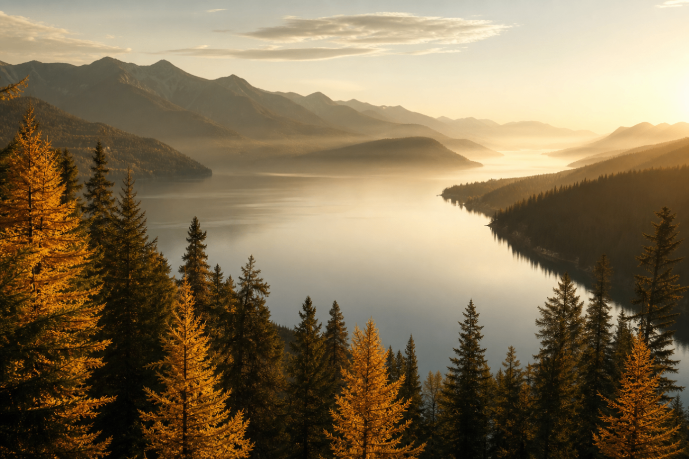 A sweeping North Idaho lake and mountain view